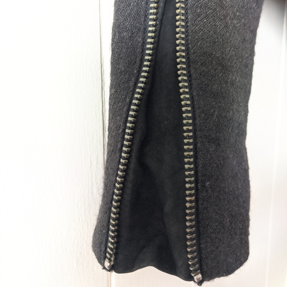 Helmut Lang Black Wool & Leather Moto Jacket M - Picture 7 of 13